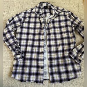 H&M Casual Plaid Shirt - Black, White, Purple